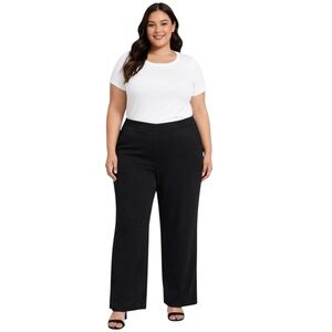 J.Jill Wearever Black Wide Leg Pull-On Pants w Pockets Women Plus 2X 324391